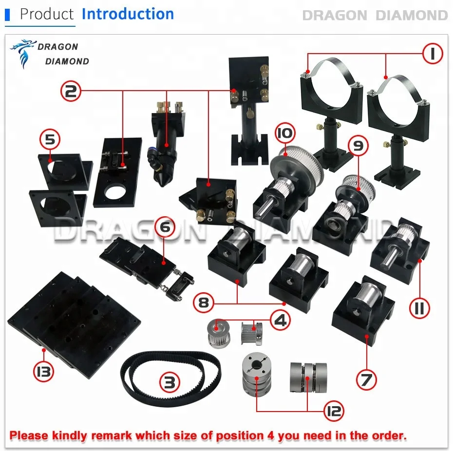 Full Kit Single Head Mechanical Spare Parts Matched With Customized Length Inner Sliding Rails For Diy Laser Machine