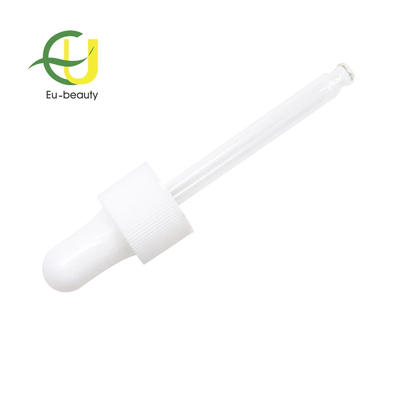  18/410 силиконовая белая стеклянная пипетка в рубчик