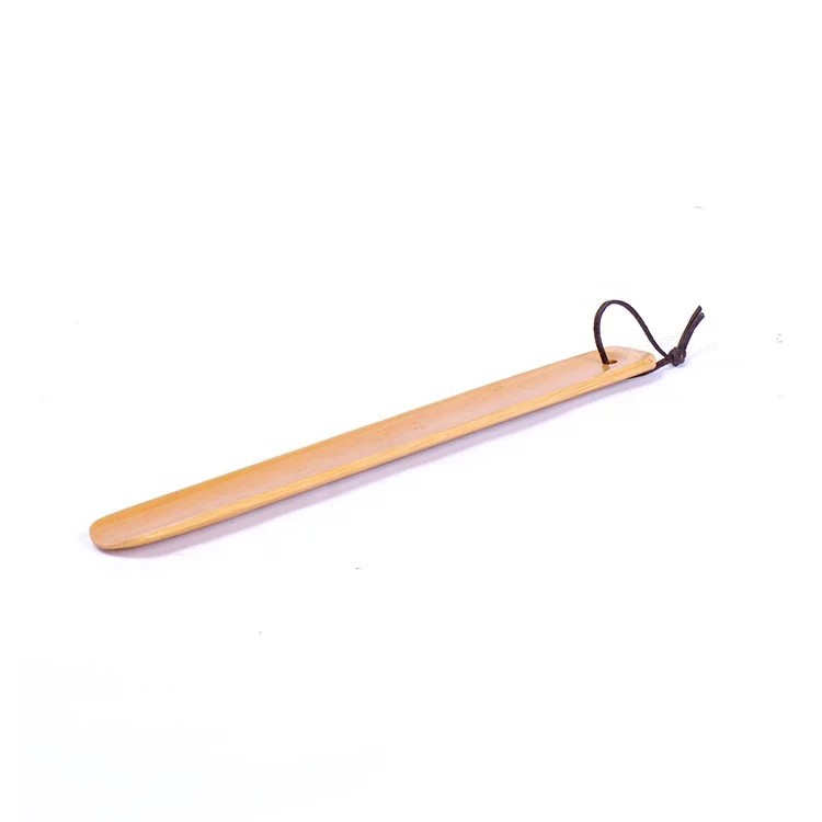 Bamboo long handle high quality durable on sale humanized design hand shoe horn