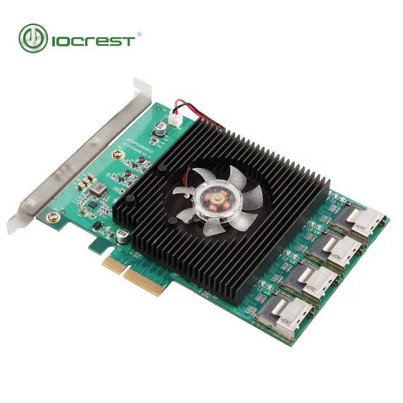 IOCREST 16 Port SATA 6G PCI express 2.0 x4 SATA Controller Card