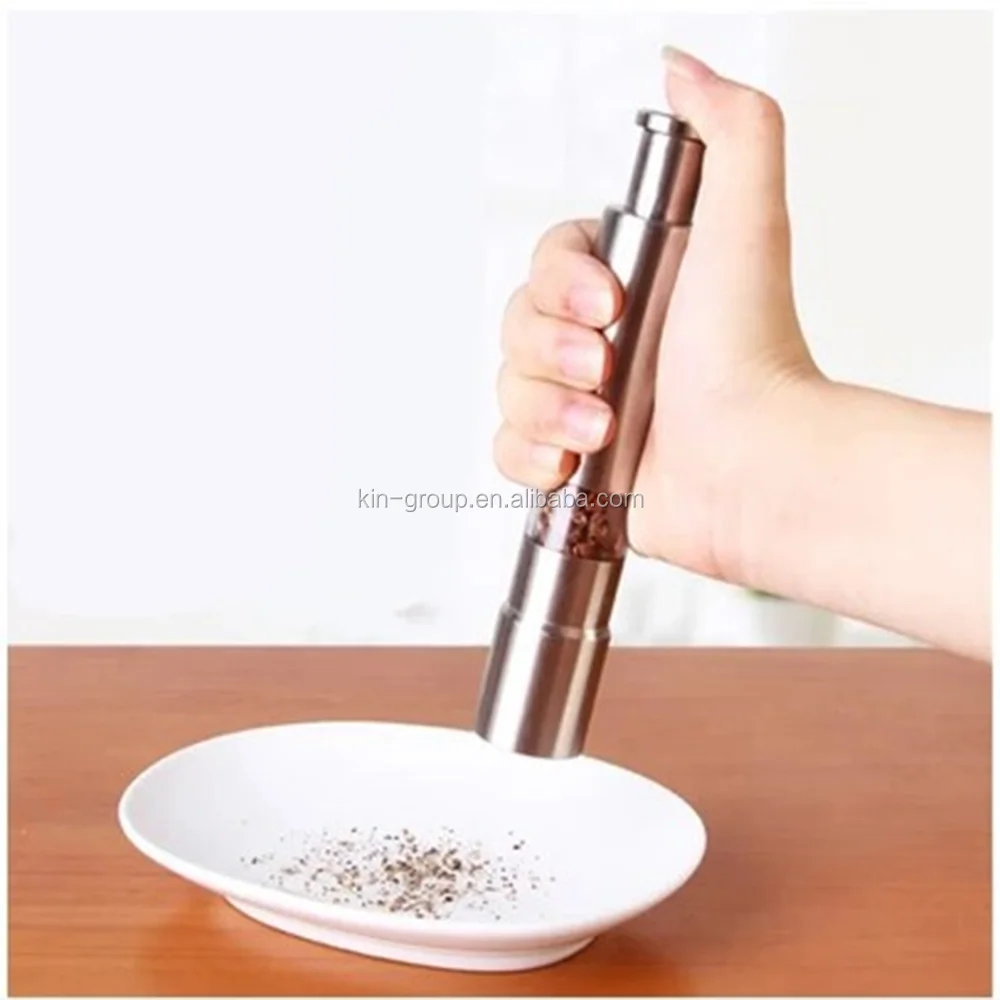 
Mini Manual Click Pepper Mill / Grinder with Stainless Steel 