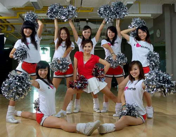 Yiwu панда 4 дюйма; Цвета: серебристый металлик, черлидера, гимнастика, с цветочным принтом для девочек; Детская школьная танец кадриль реквизит помпонами