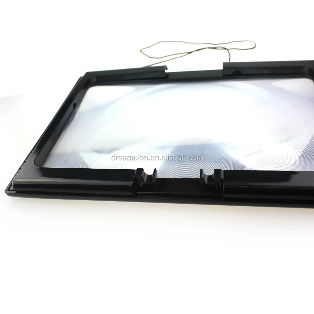 A4 Full Page Large 3X Magnifying Glass With Hands Free Desktop Magnifier Brand new