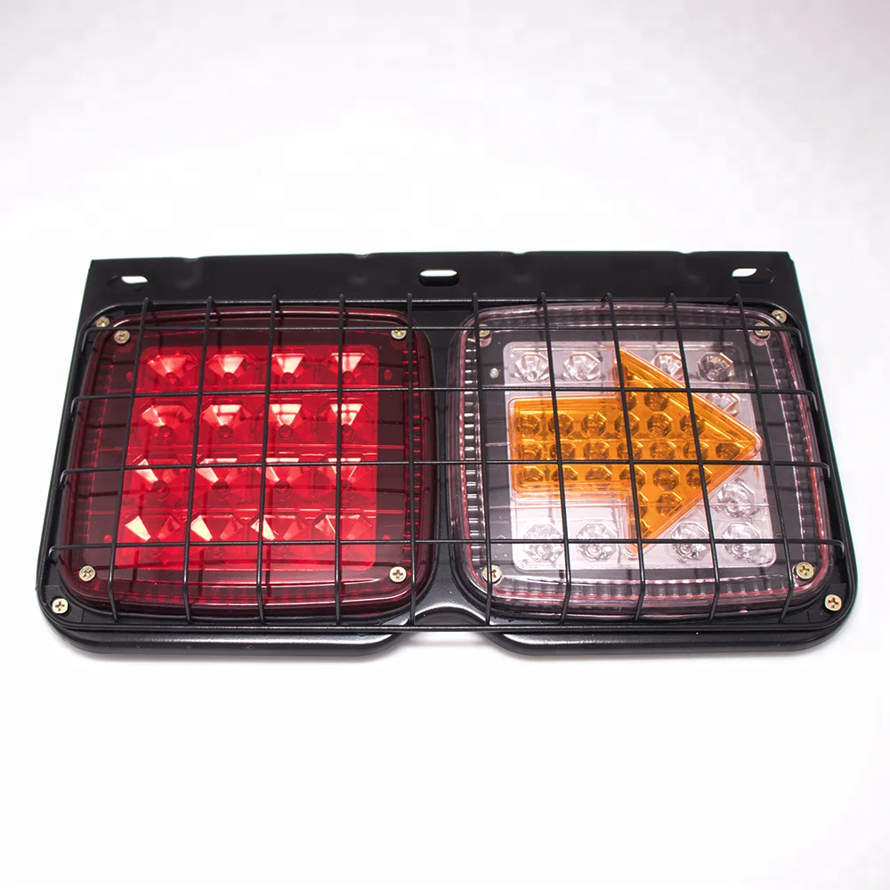 12V 24V Trailer Three Color Bulb Combination Rear Light with Iron Net