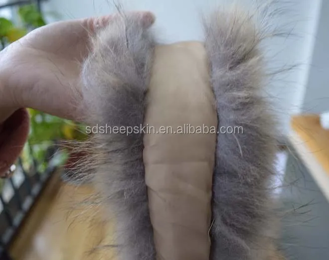 Raccoon Collar Fur White Mink Fur Trim