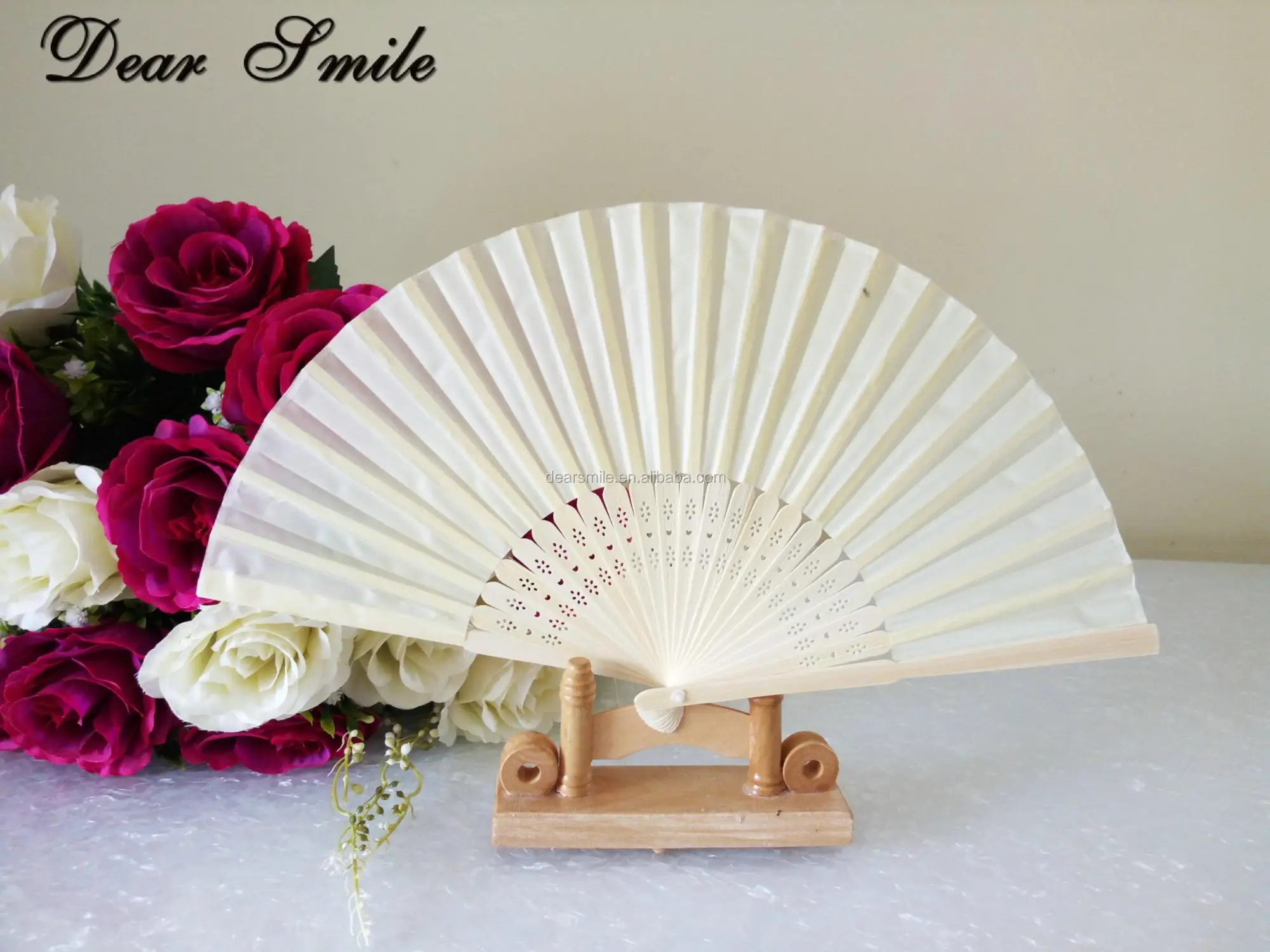 Folding Customized Fabric Hand Fan Hand Held Folding Fans for Wedding  ,Party