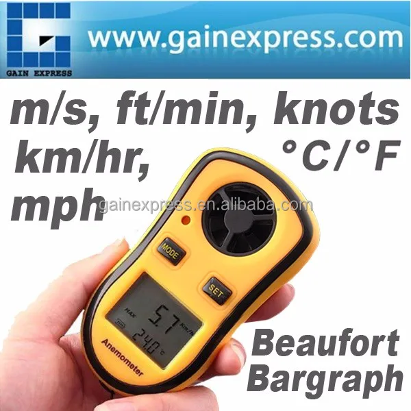 Карманные - размер цифровой анемометр температура с учетом воздуха скорость ветра температура термометр Bargraph