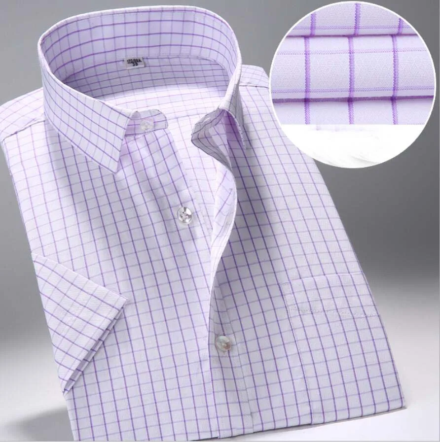 Wholesale High Quality Short Sleeve Checks Casual Shirts For Men