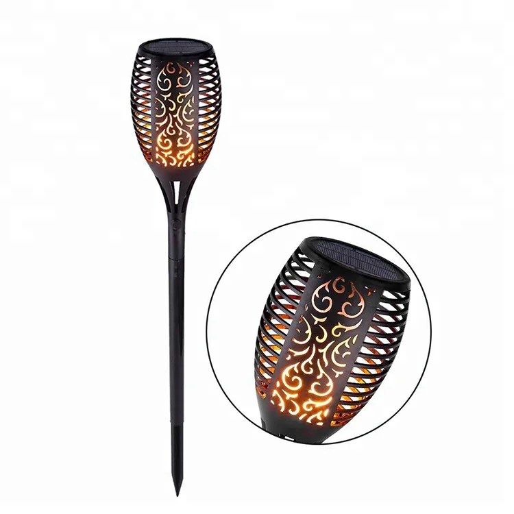 Wholesale 96 LED dancing flickering solar flame light led flame bulb led flame lamp for garden patio driveway yard pool fence