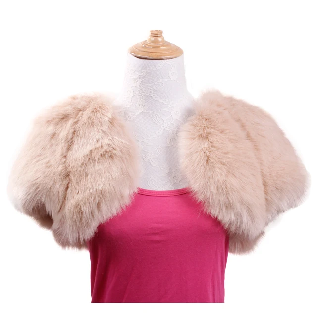 
Pure Colour Wedding White Faux Fur Shawl Dress Cape Fur Waistcoat 