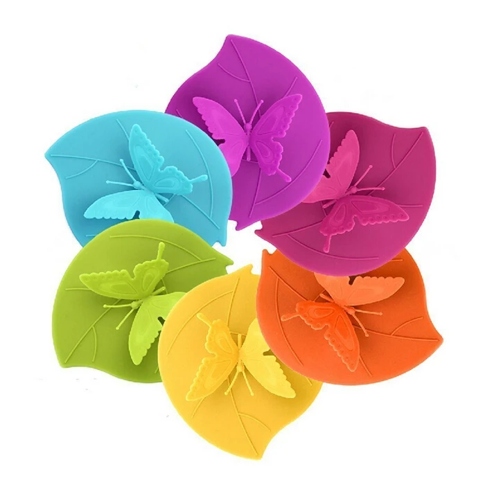 
Butterfly Anti-dust Airtight Seal silicone mug cover silicone rubber tea cup cover 