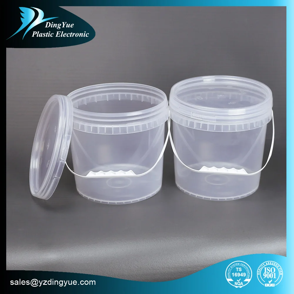 
100% new PP material wholesale clear plastic container with lid disposable plastic buckets 