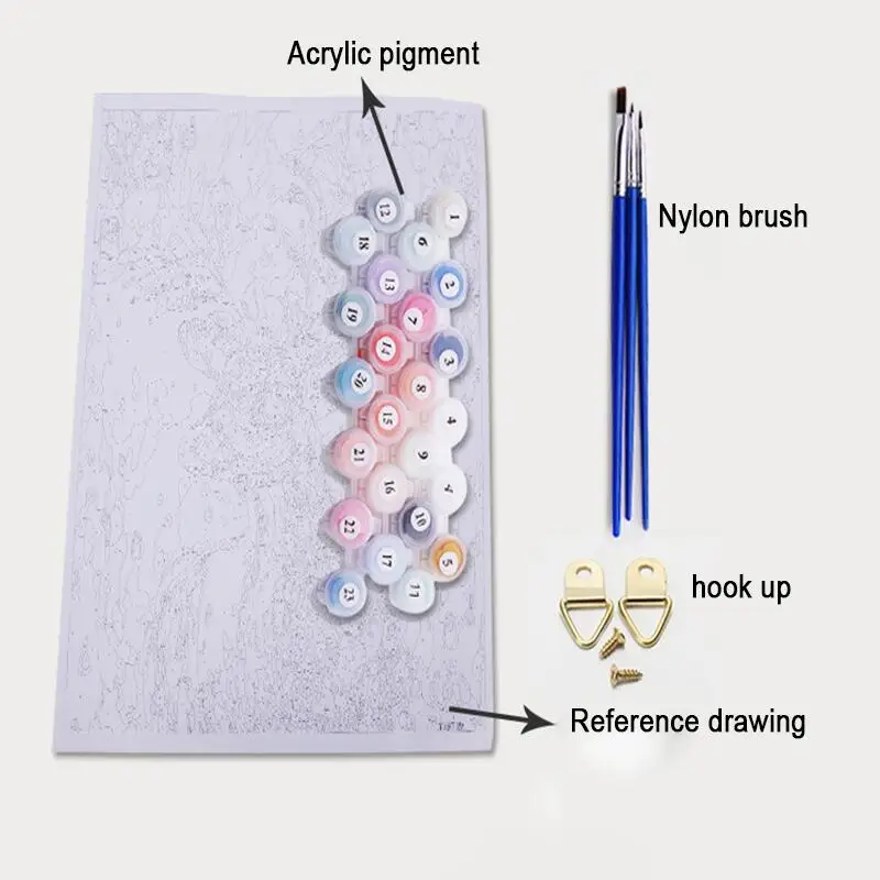 Painting by numbers oil Sweet Lovers for living room Figure painting islamic calligraphy abstract oil painting