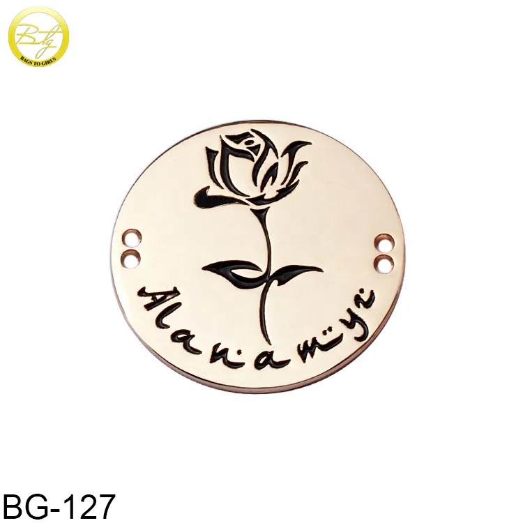 Zinc Alloy Brand Grments Logo Designs Engraving Name Clothing Metal Hang Tags