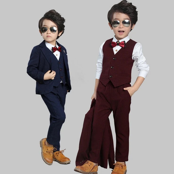 Официальный костюм для мальчиков, детский Свадебный костюм, смокинг для мальчиков