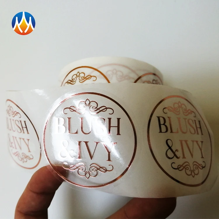 custom business logo shrink wrap circle labels circle round clear self adhesive vinyl stickers