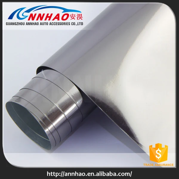Annhao 1.52*20 М Автомобиль Обертывание Материал Блеск Черное Зеркало Chrome Винил Автомобиля Обертывание