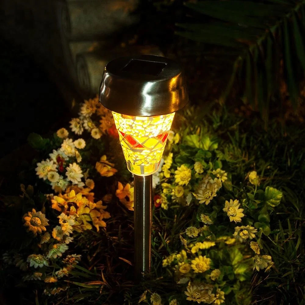 3 Pack Mosaic Solar Powered Stake Lights  Solar Outdoor Garden Light