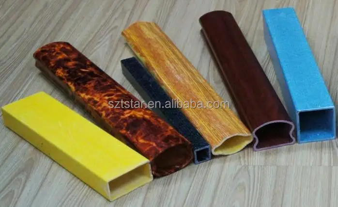 Marble surface fiberglass tube/wood grain surface fiberglass tube manufacturer safety fence GFRP