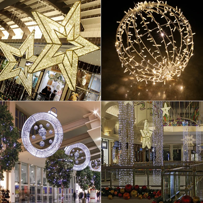 Outdoor sphere hanging lamps LED white large lighted Christmas ornament