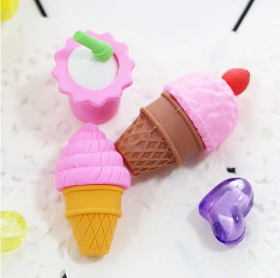 Ice cream shape creative stationery kwaii rubber for girls