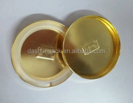 tin metal candle lid with ring knot golden color