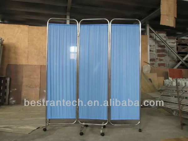 China BT-CP002 hospital furniture 3 folding bed screen, movable medical bed privacy screens price