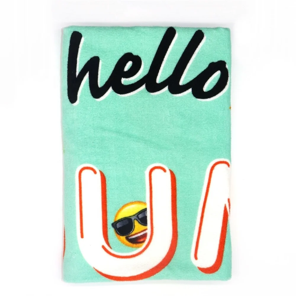 Promotional/Wholesale Portable Big 100% Cotton Custom Bag Luxury Digital Printed Custom Logo Beach Towel