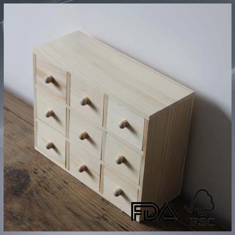 Маленький Настольный ящик из сосновой древесины, маленький функциональный ящик