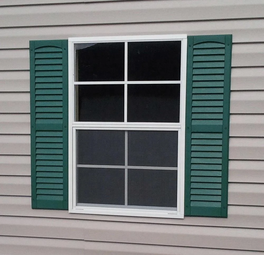 Aluminum vertical sliding shed windows