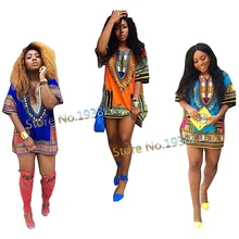 Wholesale Free Size 2015 New Fashion Design Traditional African Clothing Print 100% Cotton Dashiki T-shirt For Women