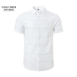 Custom 100% cotton short sleeve chemise homme shirts for men