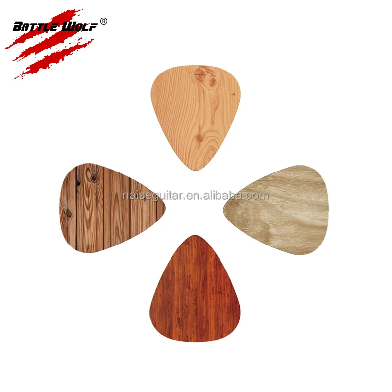 Color Printing Image Custom Celluloid Wood Guitar Pick