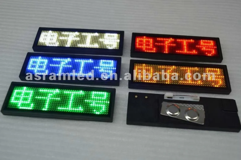 LED name tag, LED mini badge, LED Scrolling Message Name Badge
