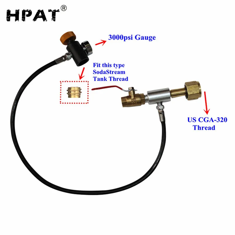 2023 Hot sale 24' High Pressure Hose Single Valve Co2 Fill Station for Filling Soda Carbonated WaterTank cartridges