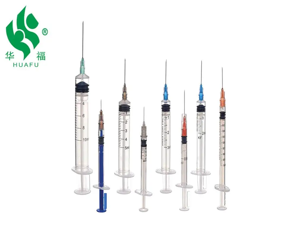 
disposable syringe luer lock with needle 5ml 21g 23g 32g needle 