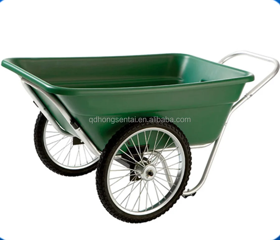 160-260 litre Twin Wheel Garden Lawn Marina Stable Green Color Polypropylene Plastic Smartcart Wheelbarrow With Horse Face