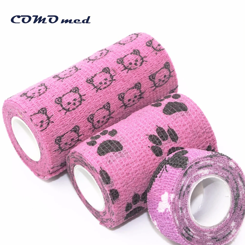 
pet use self Adhesive Bandage print logo Cohesive bandage 