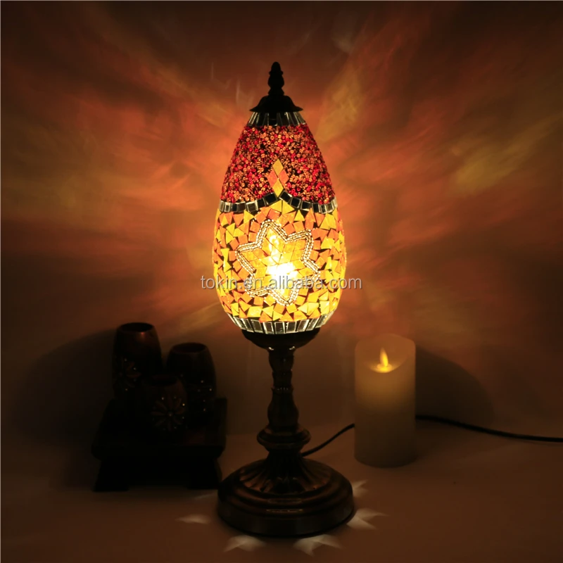 Tokin-lighting (TC1L03) Handmade Mosaic Art Turkish LED table Lamps