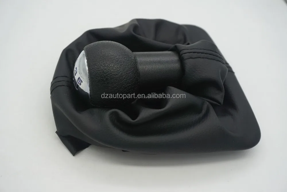 
New 5 Speed Car Gear Shift Knob With pu Leather Boot And Chrome Top Cap For Peugeot 207 307 308 406 