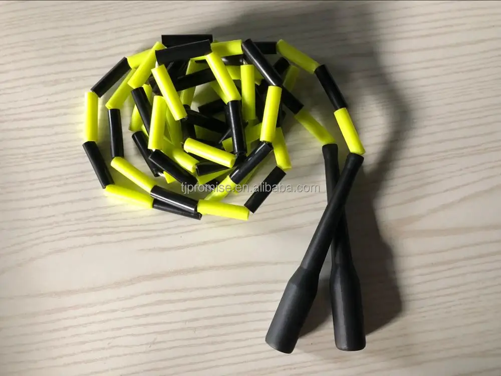 7ft Fitness Cheap Plastic Dutch Bamboo Knot Beaded Segmentation Jump Skipping Rope with Customized Logo