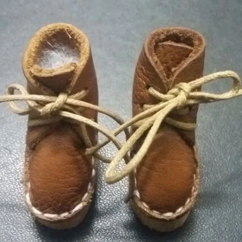 Handmade 100% real leather 3.8cm doll shoes for 12 inch Blythe Mini Size Doll Boots