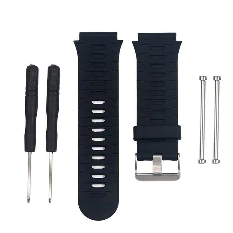 metal silicone rubber watch strap keeper display case for garmin 910xt