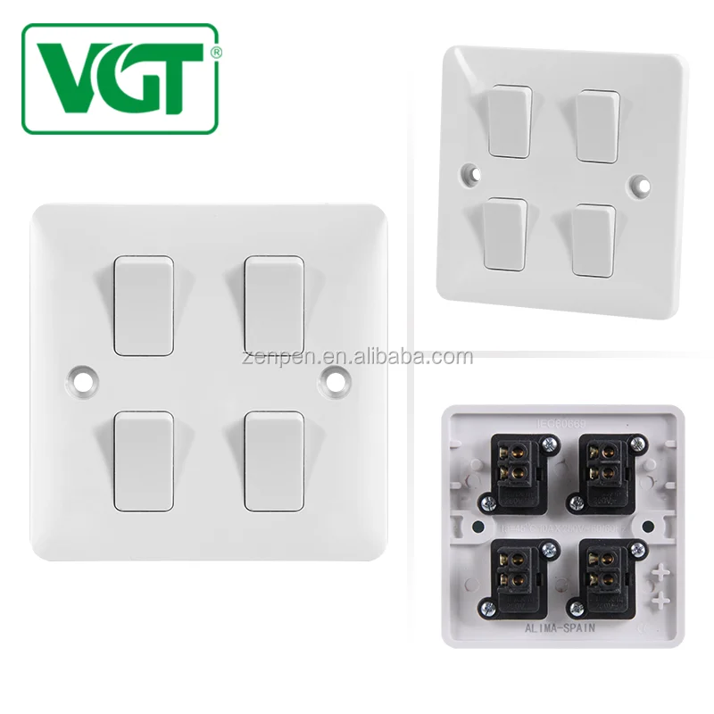 Хорошее качество Африка Египет Британский стандарт 10A стенной выключатель ценам