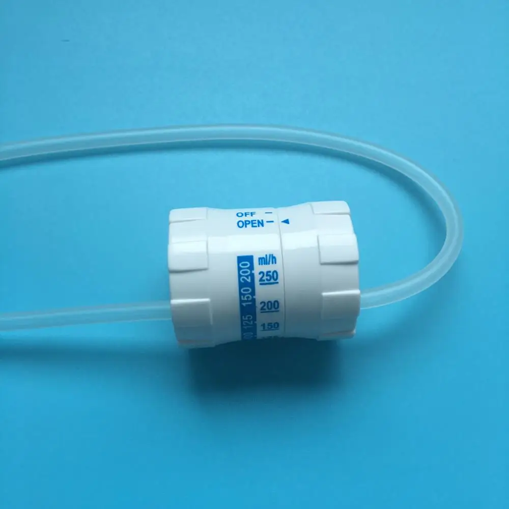 Infusion set with flow regulator & Y-site with finger protector