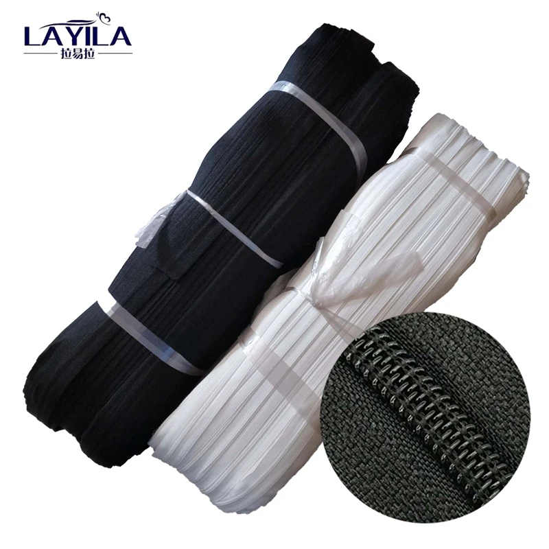 
Provide high quality multicolour long chain nylon zipper in roll on sale 