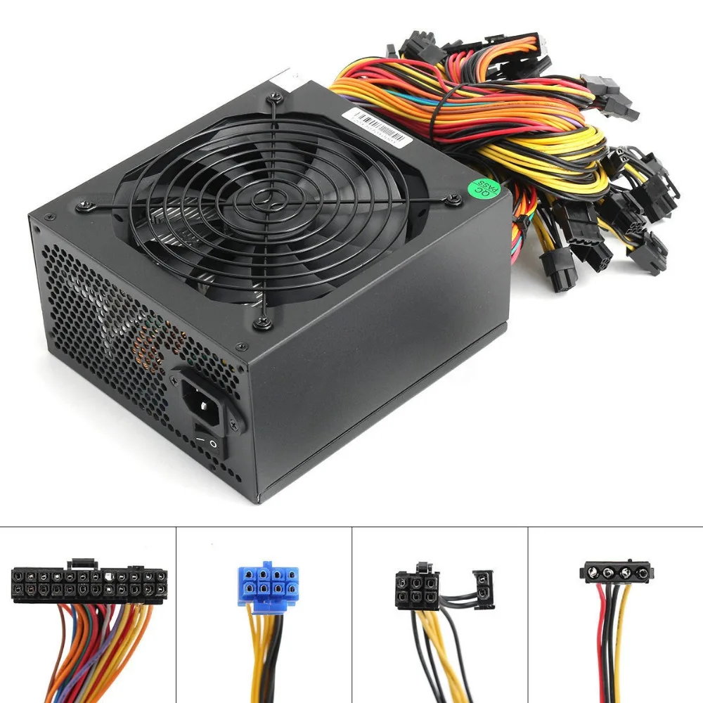  Блок питания ATX питание от qingsea 1600w блок горно-90 Плюс золото с 6GPU графических адаптеров для Eth Rig эфириума монета