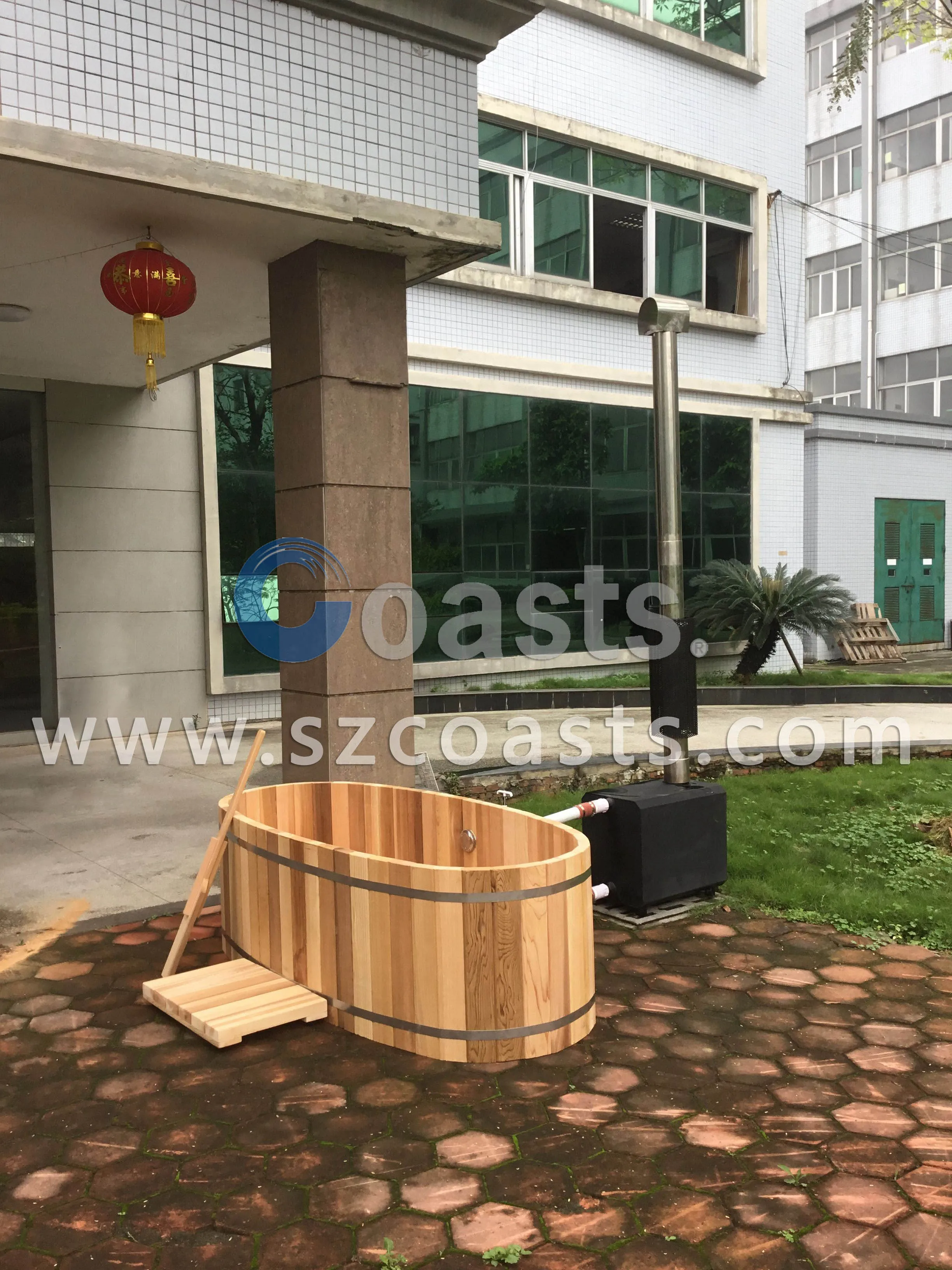 Factory direct sale red cedar wood outdoor hot tub for bath