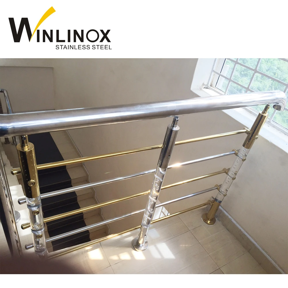 Nigeria indoor stainless steel balcony railing, glass baluster