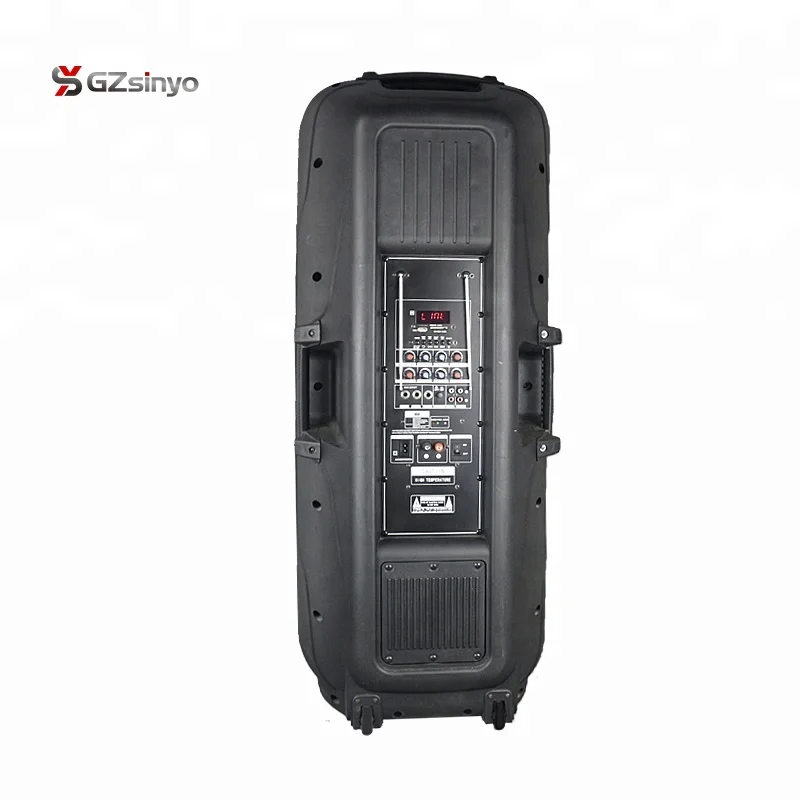 double 15 inch big power bare tone portable trolley speaker with UHF mic